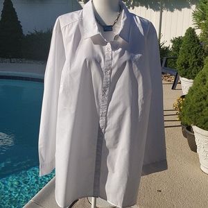 Roaman's white button down long sleeve shirt
